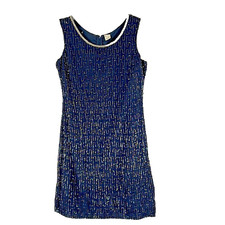 NWT vintage Lawrence Kazar sleeveless silk beaded party dress sz MP