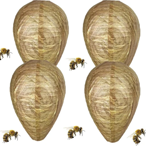 4PCS Decoy Wasp Nest Pest Repelling Deter Insect Hanging Fake Nests Hornet - Bild 1 von 9
