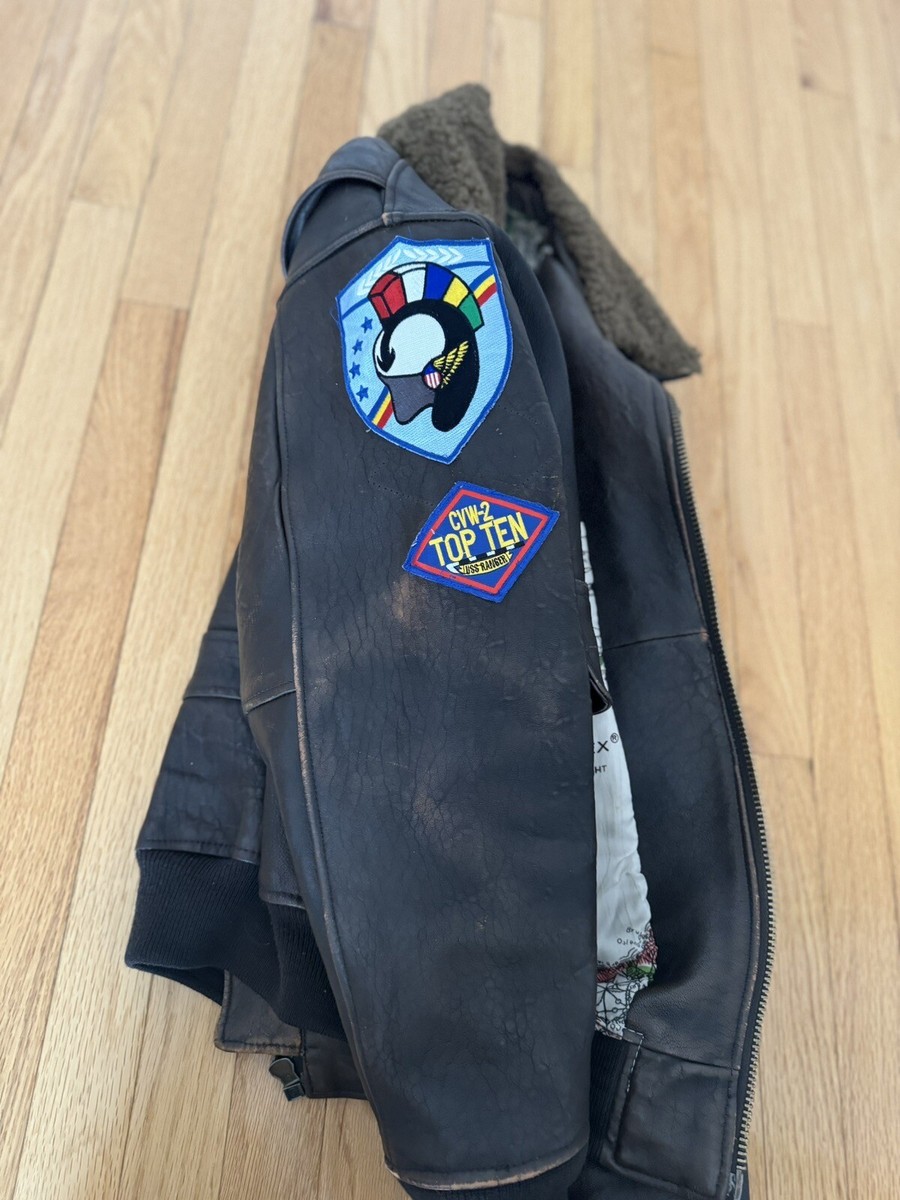 AVIREX Top Gun Style G-1 Bomber Flight Leather Jacket, Brown AVIREX Top Gun Style G-1 Bomber Flight Leather Jacket, Brown