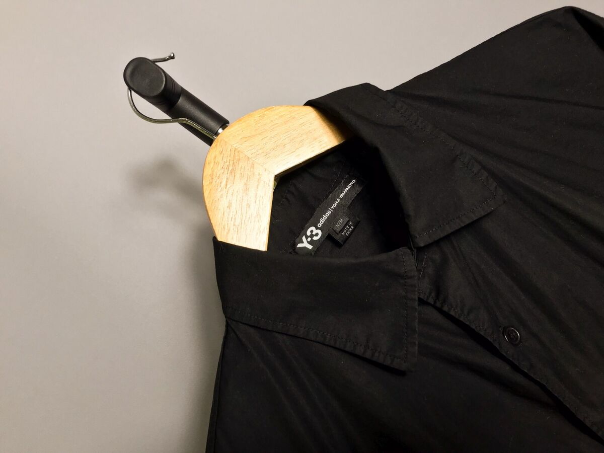 Adidas Y-3 Tiger YOHJI YAMAMOTO Button Down Shirt Black Sz M Adidas Y-3 Tiger YOHJI YAMAMOTO Button Down Shirt Black Sz M