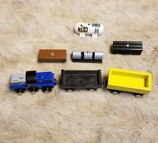 Toys R US Wood Magnetic Train Lot 7 Pieces Engines Passenger Cargo