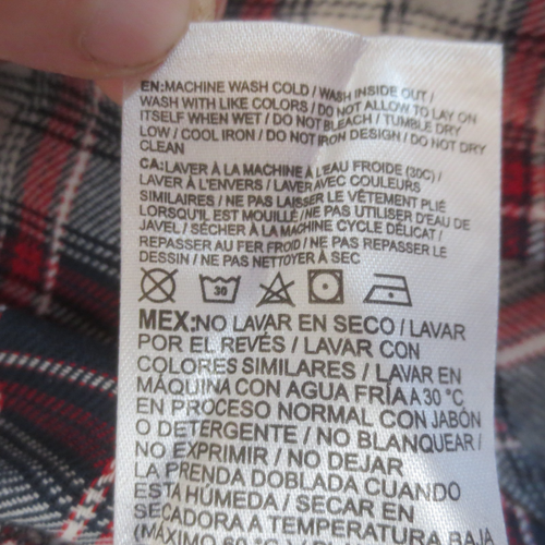 NEW Levis Shirt Boys M* Red Blue Plaid Flannel Long Sleeve Button Up Western - Picture 5 of 8