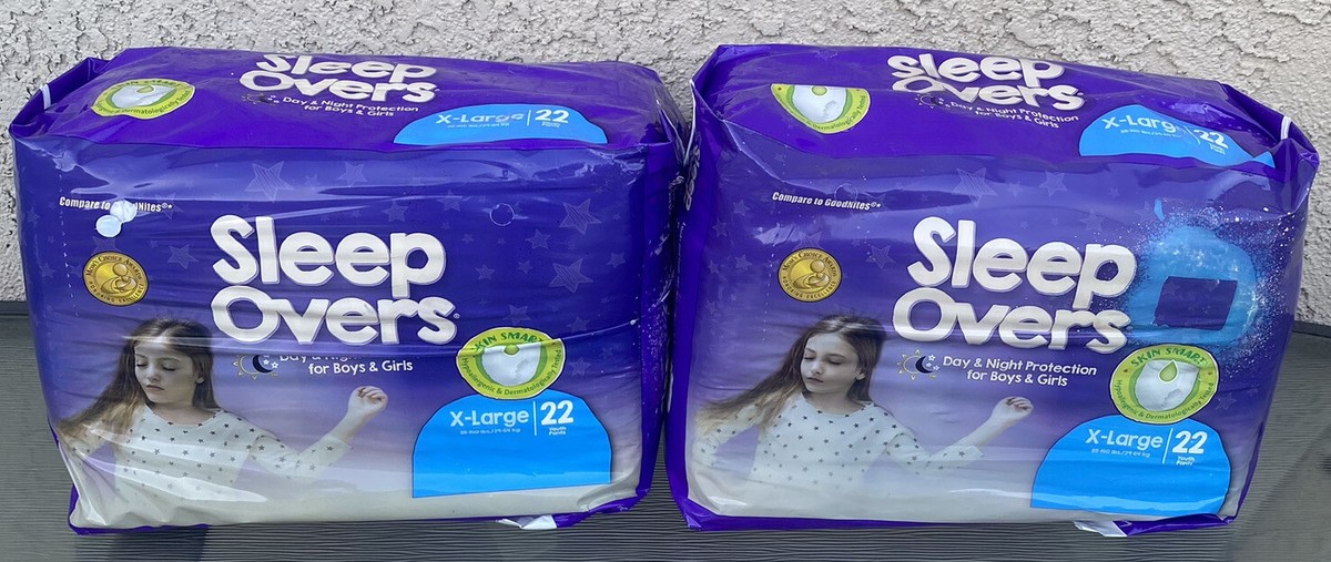 Sleep Overs By Cuties XL 85–140lbs 2 Bags Of 22 Total 44