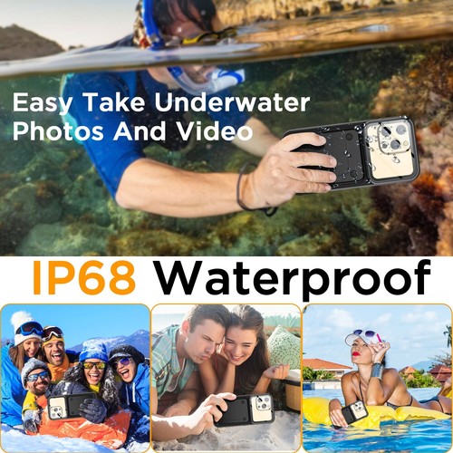 Waterproof Diving Camera Case Cover for iPhone 16 15 14 13 12 11 XS Pro Max Plus - Picture 13 of 19