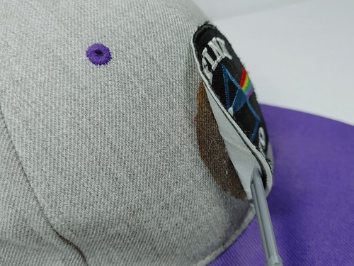 Pink Floyd Patch Hat DAMAGED Patch is Peeling Classics Yupoong Cap Purple Gray - Picture 3 of 6
