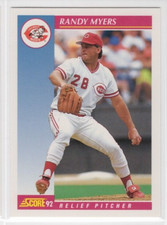 Randy Myers 1992 Score Baseball Base Common #155 Cincinnati Reds