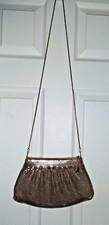 Vintage 70s Gold mesh metal crossbody purse