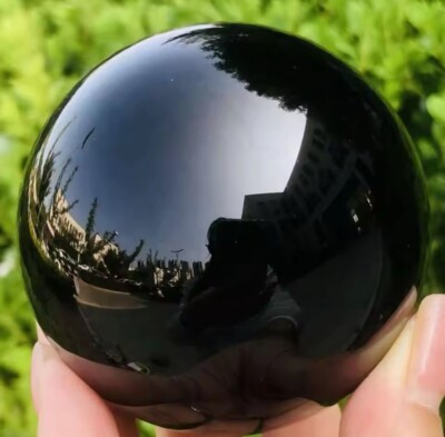 Schwarze Obsidian Kugel 40 mm Stein echt 100 % + kostenloser Versand 