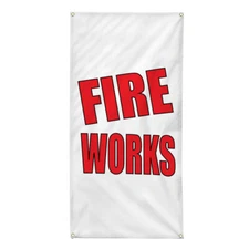 Vertical Vinyl Banner Multiple Sizes Fireworks Promotion Business Retail Outdoor