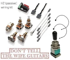 EMG Solderless Kit 1-2 Passive HZ Pickups Short Shaft Pots & B348 Black Toggle