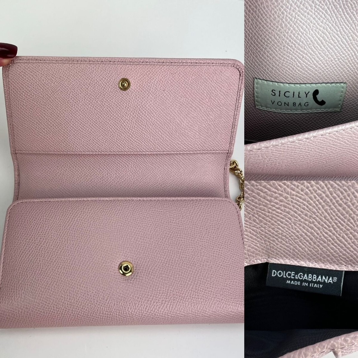 Dolce Gabbana Phone Bag St Dauphine Cartoon Pink Wallet on a