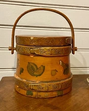 Vintage Small Pantry Box Wood Firkin 7” Tall