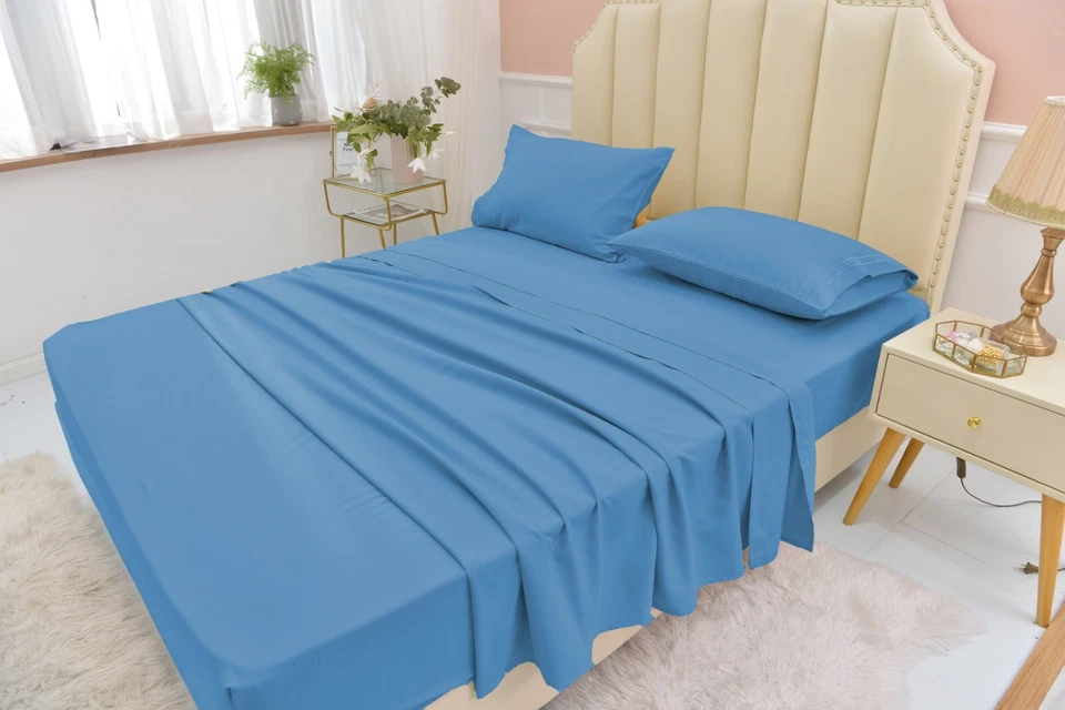 California King Size Bamboo Sheets Set Softer than Egyptian Cotton Deep Pockets - Image 4 of 4