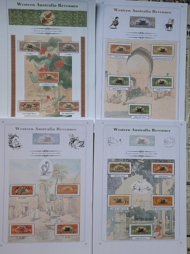 BEAUTIFUL Western Australia Long Swan Revenues. 4 Pgs. Lovely colln. ALL GENUINE