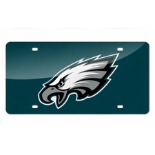 philadelphia eagles nfl football team logo green laser license plate made in usa