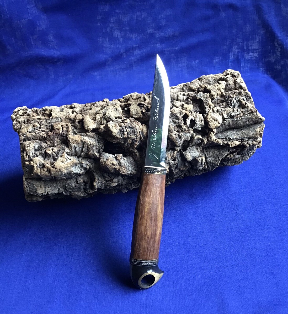 MARTTINI BRONZE BIRD EAGLE KNIFE NO. 555 CURLY BIRCH HANDLES MADE