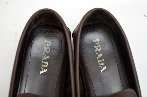 Prada Saffiano Driving Moccasin Loafers 2DD151 Pallisandro Brown Sz 9 UK 10 US - Picture 3 of 15