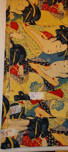 1990 "Sisters of The Golden Temple" 100% Cotton Fabric by Alexander Henry - Picture 17 of 17