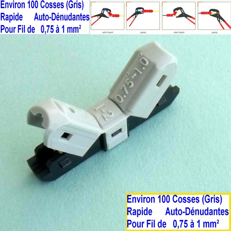 100 Cosses Auto-dénudantes JOW — Pour Connexions électriques Rapides (fil 1,5 Mm²)
