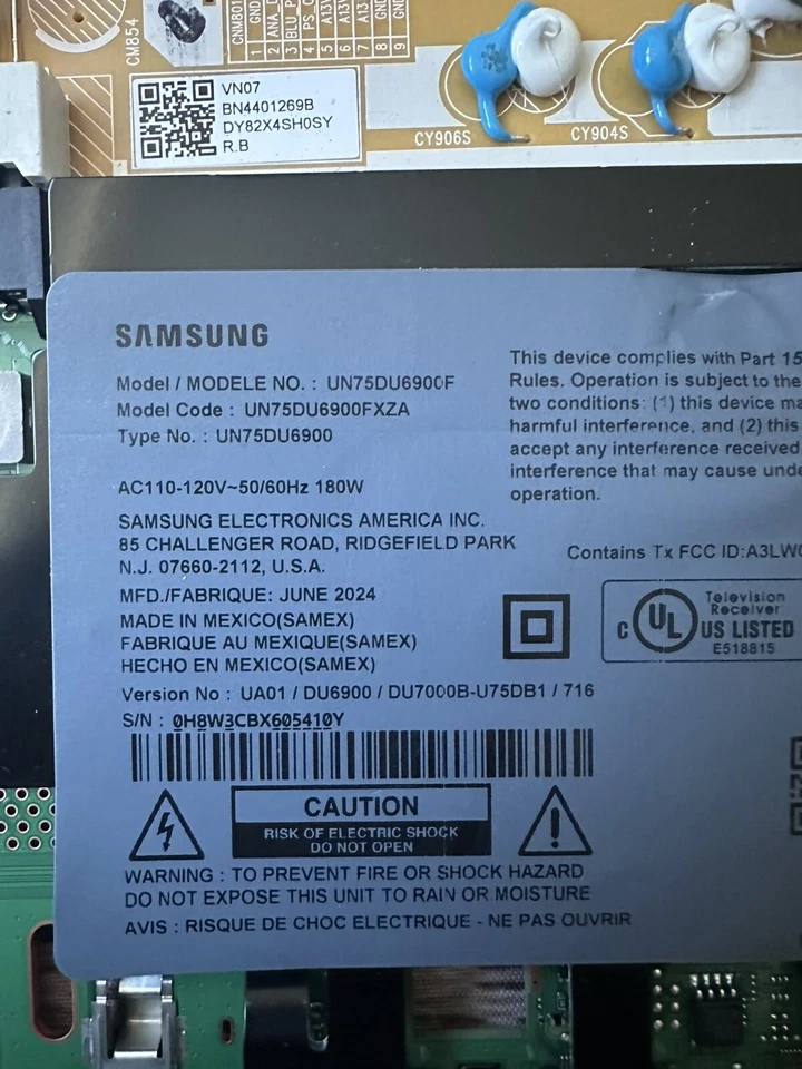 Placa base y fuente de alimentación para Samsung UN70DU7200B PN: BN96-58678Q BN44-01269B Foto 2 de 4