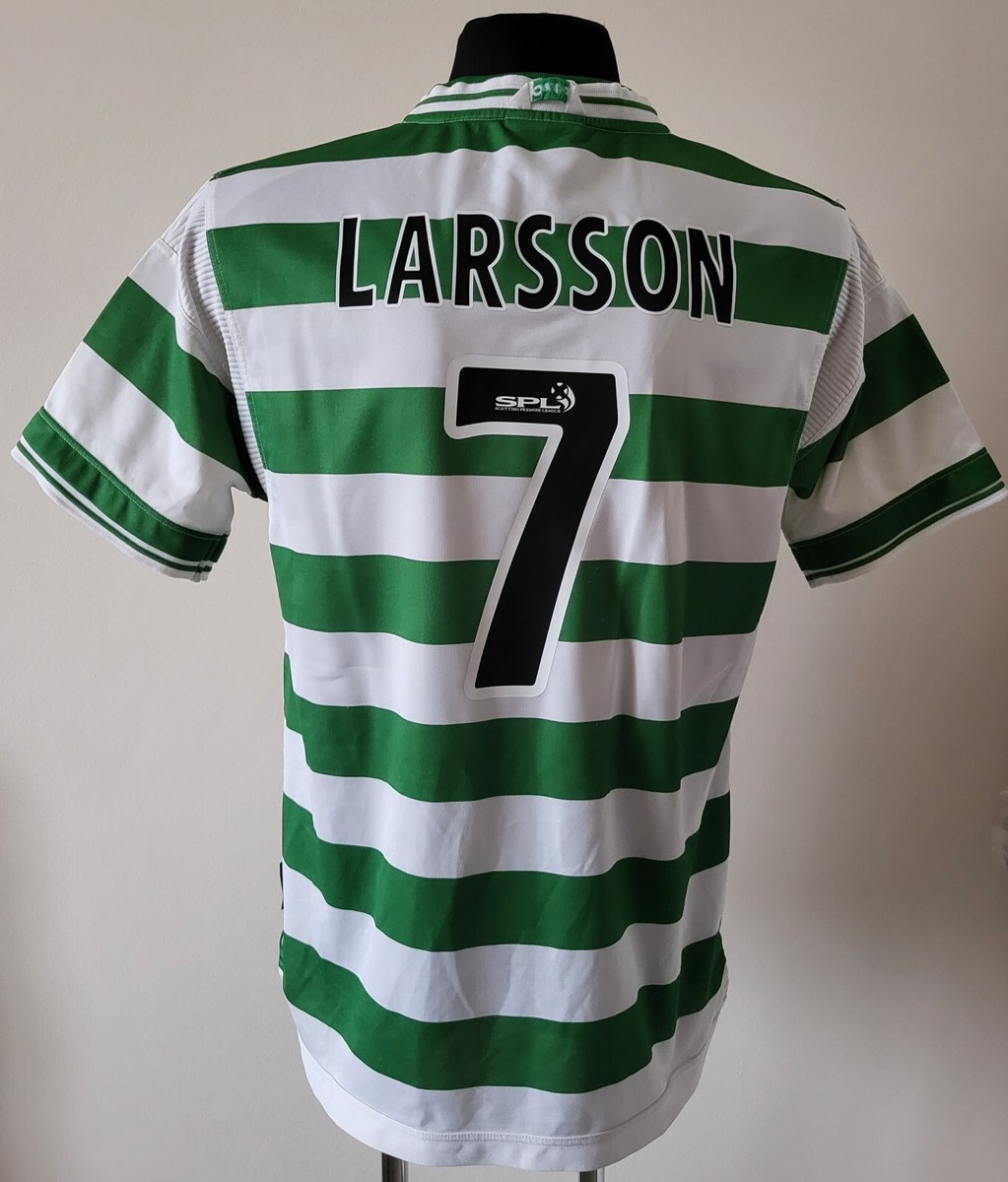Celtic 1999 - 2001 Home football Umbro shirt #7 Larsson size