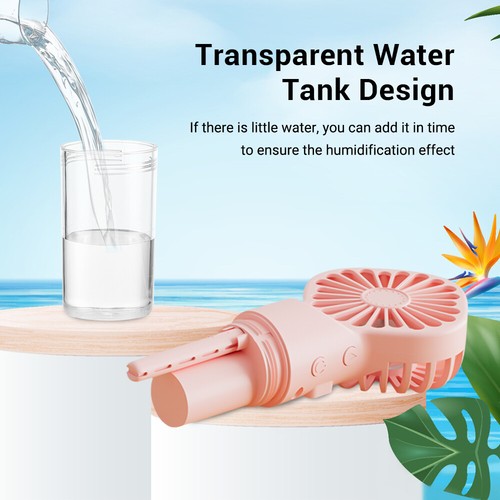 Indoor Outdoor Cooling USB Rechargeable Water Spray Misting 4 Speed Mini Fan - Picture 4 of 22
