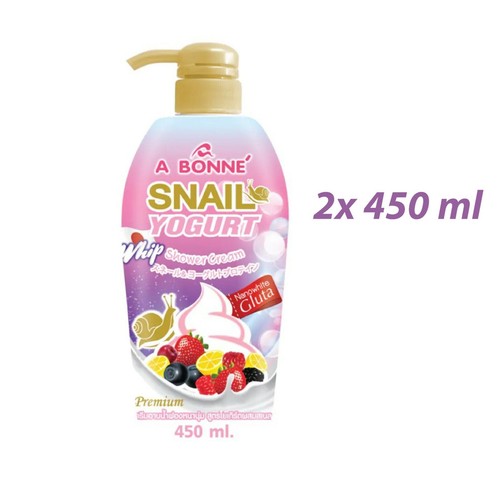 2x450ml Body Shower Cream A Bonne Snail Yogurt Whip Nourish Skin Nano White Bath - Picture 2 of 6