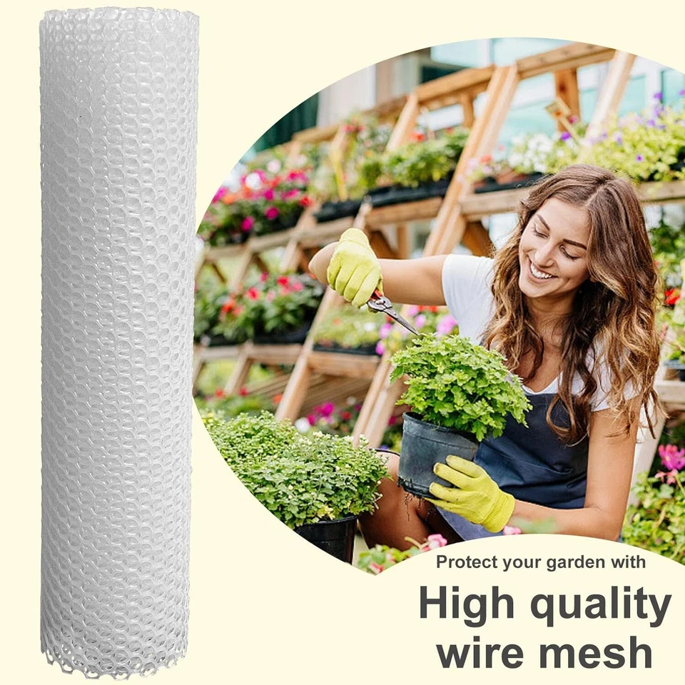 Cerca de malla de alambre de plástico de 15,7"x10' para aves de corral perros conejos jardinería red cercado Foto 4 de 4