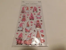 The paper studio stick a bilities Valentine's Day Gnome puffy stickers 30pc