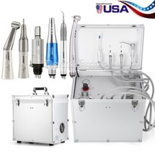 Portable Dental Mobile Delivery Unit Syringe Suction Air Compressor/Handpiece 4H