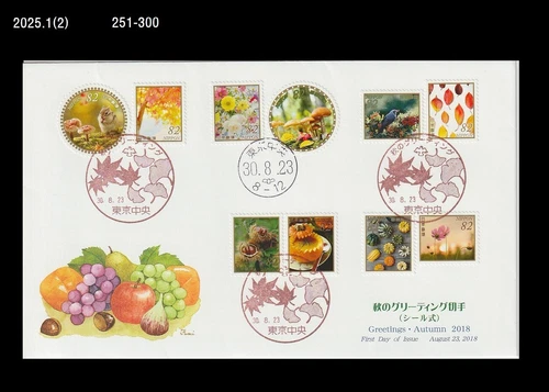 Forest,Food,Pumpkin,chestnut,mushroom, squirrel,Wildlife,Bird,Japan 2018  FDC