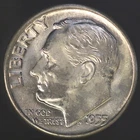 1955 D ROOSEVELT DIME BU FRESH FROM ORIGINAL ROLL-LOT 3094