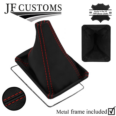 RED STITCH LEATHER GEAR GAITER + METAL FRAME FITS SUZUKI GRAND