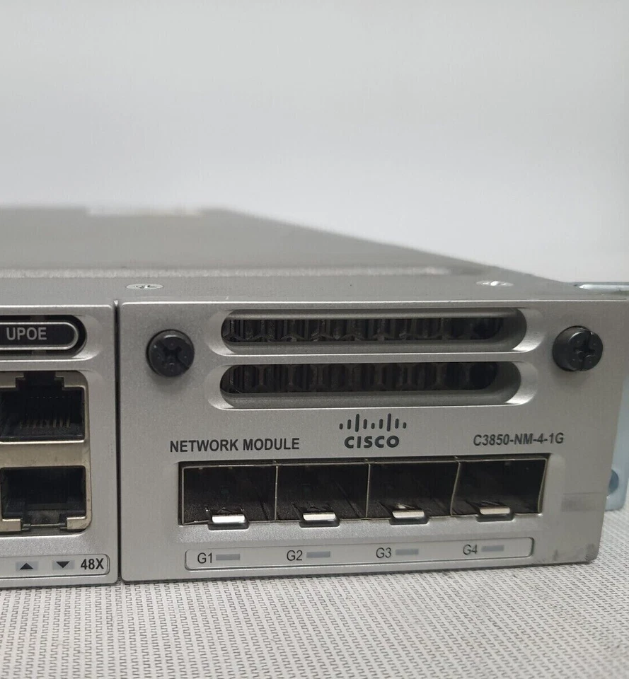 Cisco WS-C3850-12X48U-L Switch 48Port Gigabit PoE+ With C3850-NM-4-1G Single Pwr - Image 2 of 4