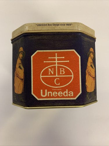 Vintage Uneeda Biscuit Decorative Tin Trademark of Nabisco by Bristol Ware Empty - Picture 3 of 7