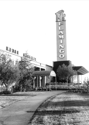 Vintage Las Vegas Casino PHOTO Flamingo Hotel Casino 1940s Sign