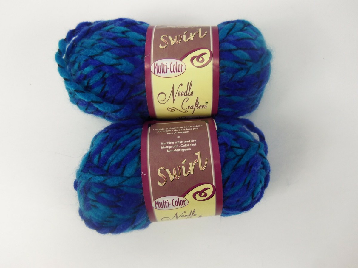まっかっか。IENA    IMPORTED YARN Needle Crafters Gentle Swirl Multi Color Yarn Blue Green Lot of 2
