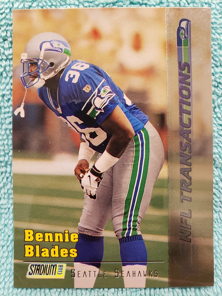 1997 TOPPS STADIUM CLUB BENNIE BLADES #334 SEATTLE SEAHAWKS TRANSACTIONS - Image 2 of 4