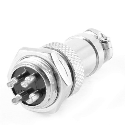 1Pair AC 1200V Panel Mount Aviation Connector 16mm Dia Screw GX16 4 Pin