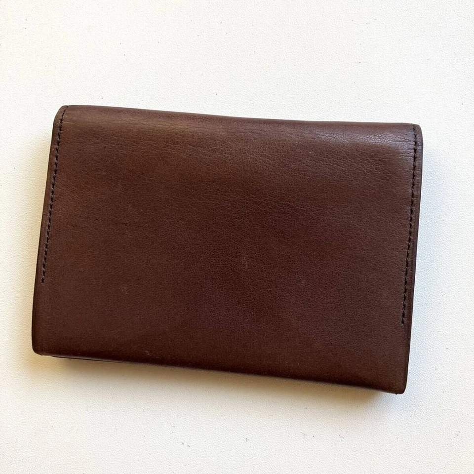 Estuche para tarjetas de visita de cuero auténtico BURBERRY marrón Foto 2 de 4