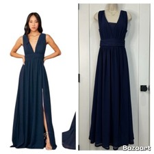 Lulus Heavenly Hues Maxi Dress Small Navy Blue Prom Bridesmaid Formal Wedding