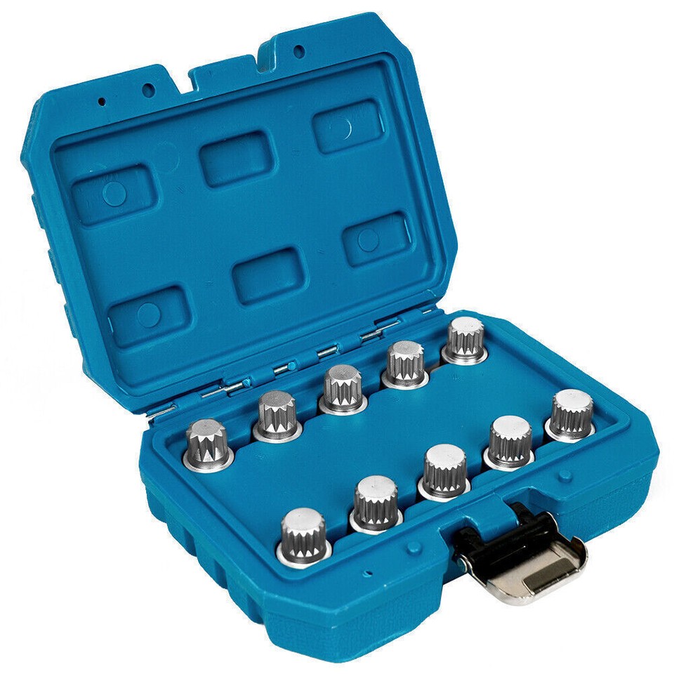 10X Wheel Lock Nut Key Removal Kit Antitheft Lug Nut Screw Tool Socket