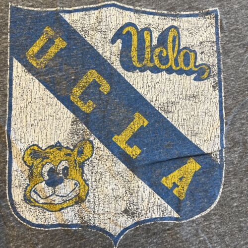Camicia vintage UCLA Bruins donna XS grigio stemma universitario Joe Bruin Bear NCAA retrò - Foto 1 di 7