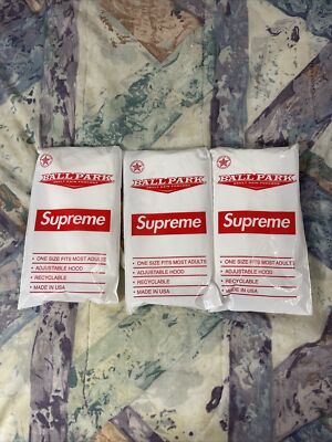 SUPREME BALLPARK PONCHO SS20 BRAND NEW BOX LOGO RAINCOAT SEALED (Pack Of 3) 