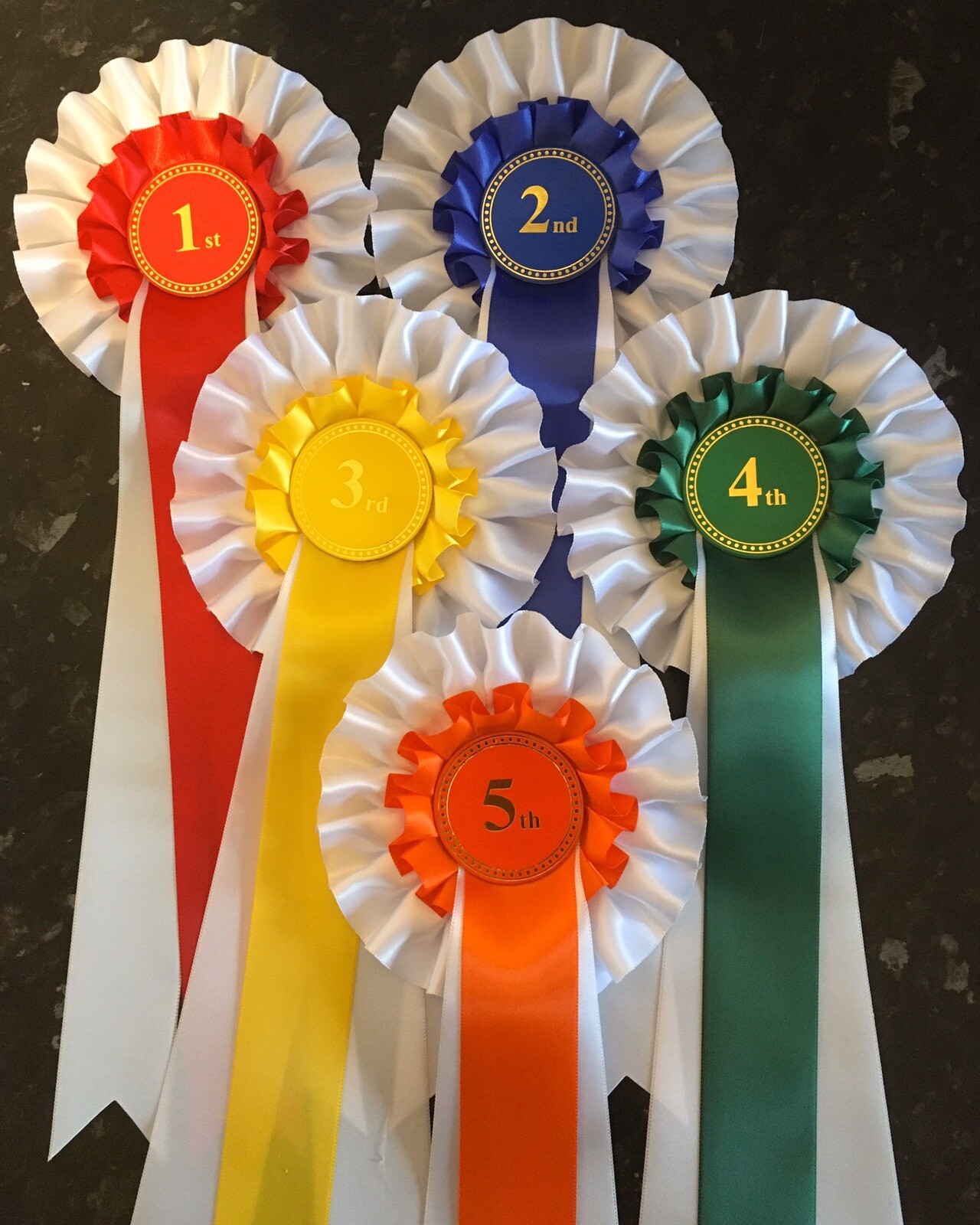 2 tier Rosettes 1st-3rd,1st-4th, 1st-5th, 1st-6th in quality single ...
