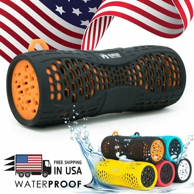 EMB Rechargeable Waterproof Speaker Outdoor Wireless Shower - Orange w/ Bluetoot