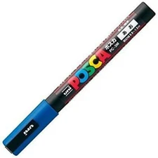 Uni Posca PC3M.33 Water-Based Paint Marker, Fine Point, Blue