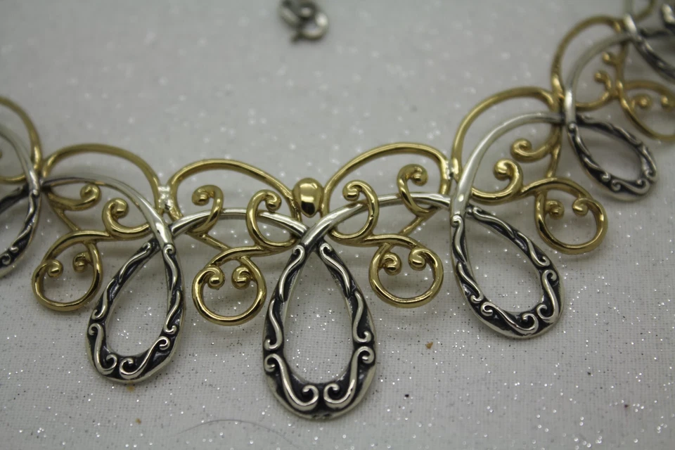 .925 Sterling Silver & Brass CAROLYN POLLACK CORONATION STATEMENT NECKLACE - Image 3 of 4