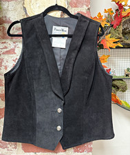 Vintage Pioneer Wear Western Genuine Leather Vest Size 14