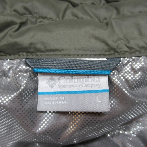 Columbia TurboDown Jacket Mens Large Green Omni Heat Puffer Insulated Full Zip - Picture 4 of 13